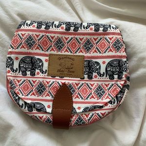 Black, White and Red Elephant Purse